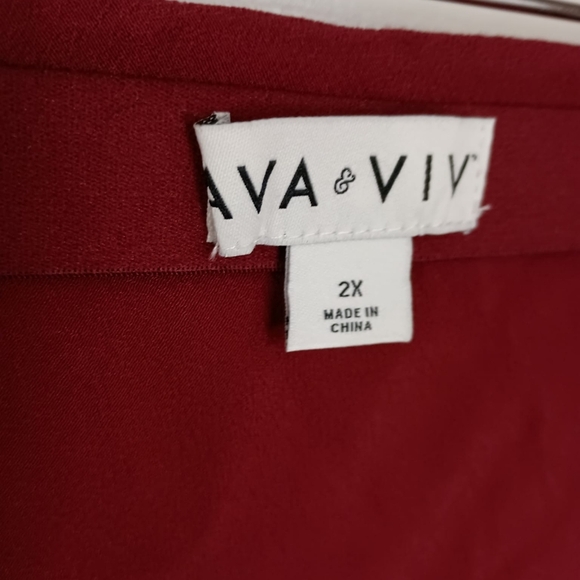 NWT AVA VIV MIDI SKIRT IN BURGUNDY SIZE 2X - Picture 4 of 6